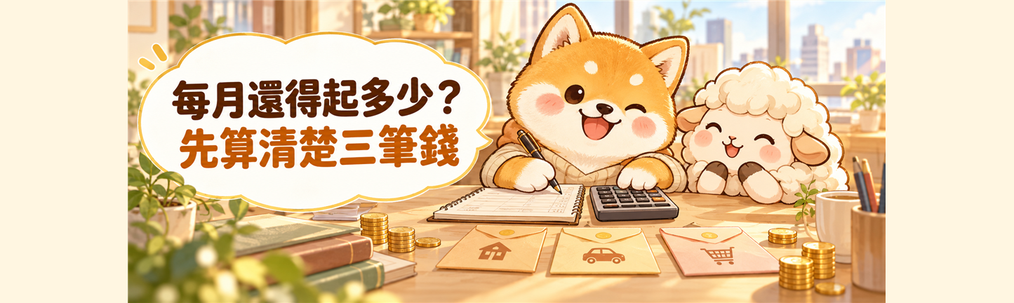 每月還得起多少？借款前先算清楚這三筆錢